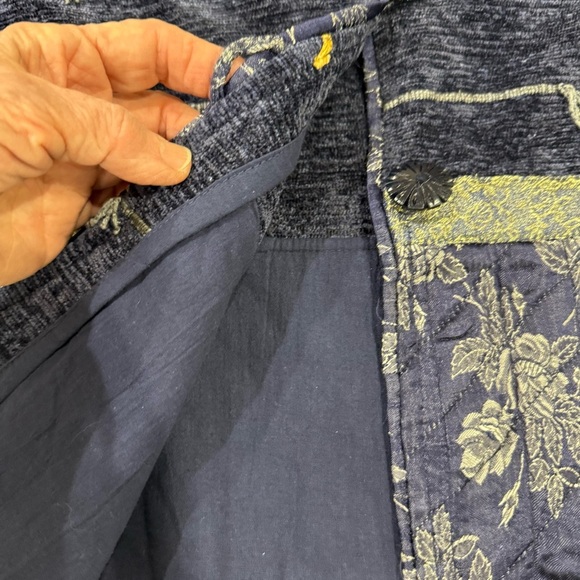 Flashback Jacket Blue/Gold Blazer Velvet Satin Patchwork Boho Women’s Size Small - Picture 8 of 16